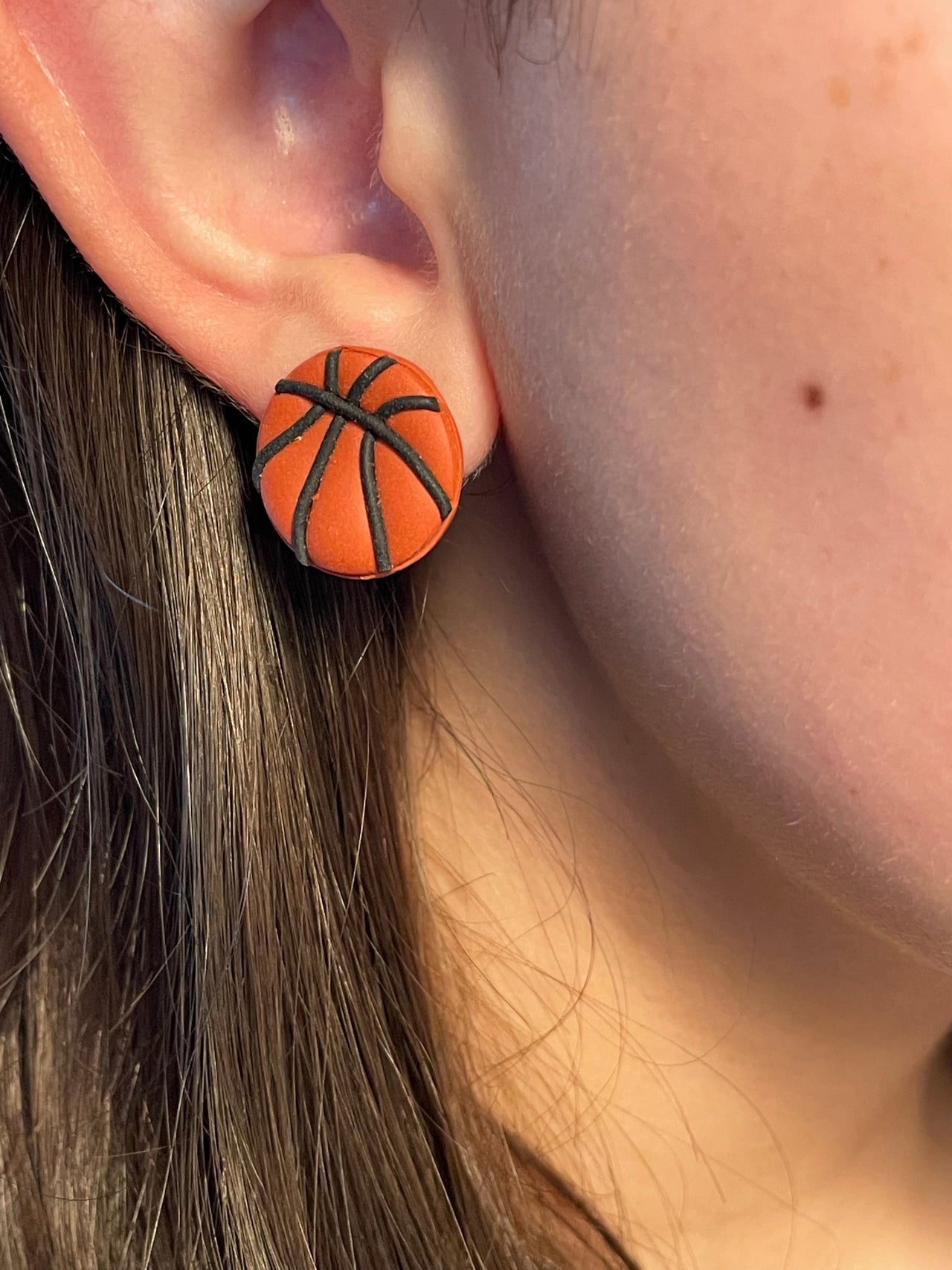 Sports Balls Painted Wood Stud Earrings *New New New* Earrings - Kim's Korner Wholesale Basketball